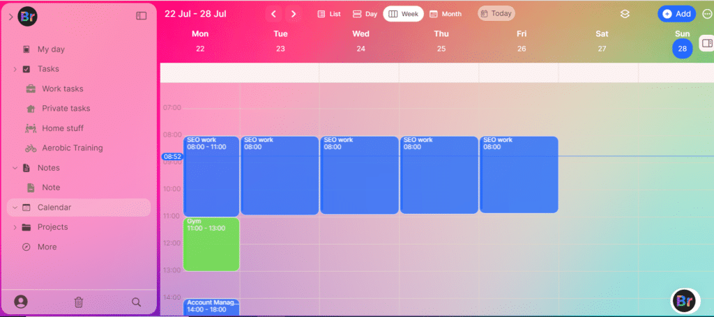 briteapp monthly calendar
